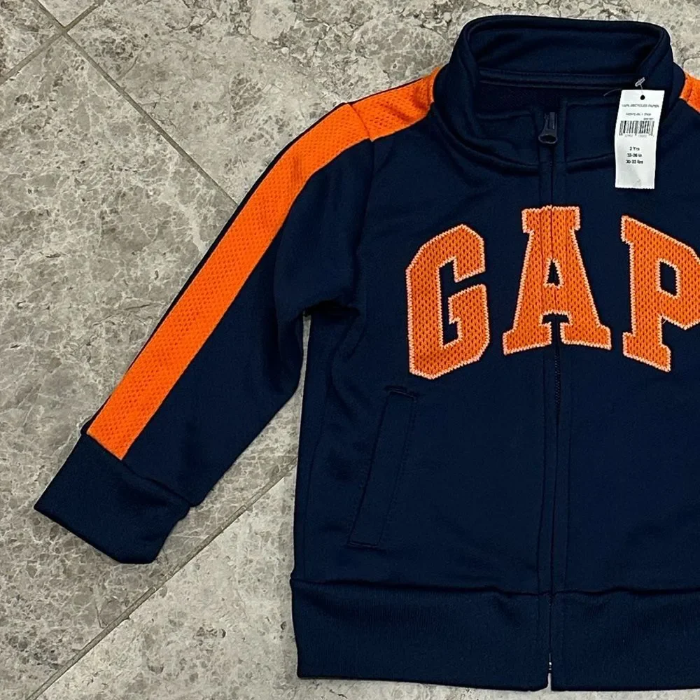 Gap Lightweight Zip Up Jacket NEW Size 2T Toddler Boy Blue Orange
